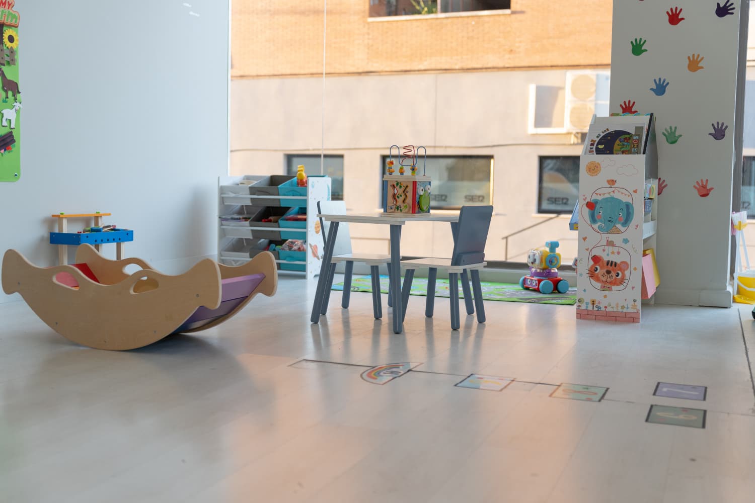 Zona del centro durante actividades y talleres para niñas y niños